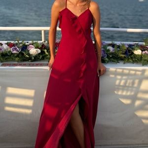 maroon bridesmaids dress